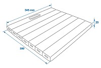 PROPLUS αφρώδες μαξιλάρι γονατίσματος 580012, 30x34.5x2.5cm, μπλε 580012