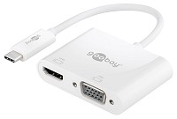 GOOBAY αντάπτορας USB-C σε HDMI & VGA 52430, 4K/60Hz, λευκός 52430