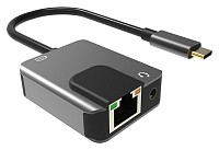 POWERTECH αντάπτορας δικτύου PTH-046, USB-C, 1000Mbps, 65W PD, γκρι PTH-046