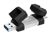 SILICON POWER USB Flash Drive C51, USB/USB-C, 256GB, 200MBps, ασημί SP256GBUC3C51V1S