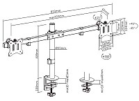 BRATECK βάση γραφείου LDT57-C02 για 2 οθόνες 17-32, έως 9kg ανά οθόνη LDT57-C02