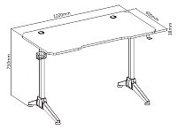 BRATECK gaming γραφείο GMD03-2, 1200x600mm, μαύρο GMD03-2