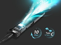 SILICON POWER θήκη για M.2 PCIe NVMe/SATA SSD PD60, tool free, 10Gbps, μαύρη SP000HSPSDPD60CK