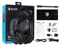 SADES gaming headset Runner, wireless & wired, multiplatform, BT, μαύρο SA-202