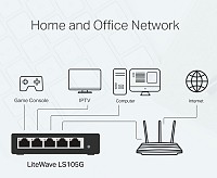 TP-LINK Desktop Switch LS105G, 5-port 10/100/1000Mbps, Ver. 1.0 LS105G