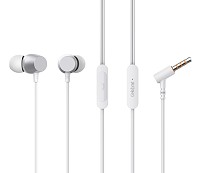 CELEBRAT earphones με μικρόφωνο D10, 3.5mm σύνδεση, Φ10mm, 1.2m, λευκά D10-WH