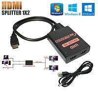 POWERTECH HDMI splitter CAB-H173, 1-in σε 2-out, 4K/30Hz, HDR/HDCP, μαύρο CAB-H173