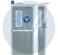 YLI ELECTRONIC χωνευτό μπουτόν PBK-814A με LED, 35 x 90mm, 3Α, ασημί PBK-814A-LED