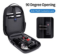 ARCTIC HUNTER τσάντα πλάτης B00487 με θήκη laptop 15.6, λουκέτο TSA, 22L, μαύρη B00487-BK