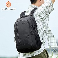 ARCTIC HUNTER τσάντα πλάτης B00387 με θήκη laptop 15.6, 26L, USB, μαύρη B00387-BK