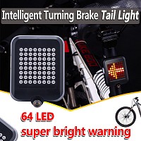 Έξυπνος οπίσθιος φωτισμός ποδηλάτου BIKE-0034, LED, μπαταρία, USB, μαύρο BIKE-0034