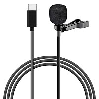 POWERTECH μικρόφωνο CAB-UC048 με ενσωματωμένο clip-on, USB-C, 1.5m μαύρο CAB-UC048