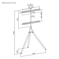 BRATECK βάση δαπέδου FS12-46F για τηλεόραση 45-65, έως 32kg FS12-46F