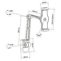 BRATECK επιτοίχια βάση PAD28-02 για tablet/smartphone 4.7-12.9, μαύρη PAD28-02