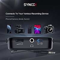 SYNCO μικρόφωνο Lav-S6M2, clip-on, omnidirectional, 3.5mm, 400mAh, μαύρο SY-S6M2