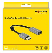 DELOCK αντάπτορας DisplayPort 1.4 σε HDMI 66436, 4K/60Hz, active, γκρι 66436