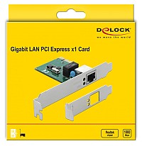 DELOCK κάρτα επέκτασης PCI Express σε RJ45 90381, 1000Mbps, low profile 90381