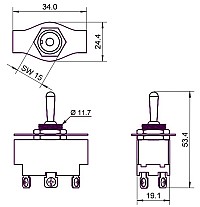 GOOBAY διακόπτης 10114, 6-pin, 2x ON-OFF-ON, 6A 250V 10114