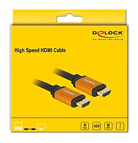 DELOCK καλώδιο HDMI 85727, 8K/60Hz, 48 Gbps, eARC, HDR, 1m, μαύρο 85727