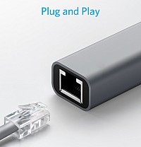 POWERTECH αντάπτορας δικτύου PTH-044, USB-C, 1000Mbps Ethernet, γκρι PTH-044