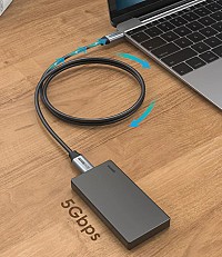 CABLETIME καλώδιο USB-C CMCM60, 60W PD, 5Gbps, 4K, 1m, μαύρο 5210131038017