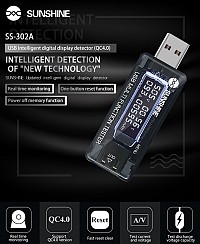 SUNSHINE USB tester φόρτισης SS-302A, V/A/Time/mAh SS-302A