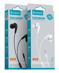 CELEBRAT earphones με μικρόφωνο G26, 3.5mm σύνδεση, Φ10mm, 1.2m, μαύρα G26-BK