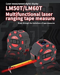 UNI-T ψηφιακό μέτρο laser LM60T, έως 60m, m/ft/in, με μετροταινία 5m LM60T