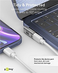 GOOBAY αντάπτορας USB-C 74443, γωνιακός 90°, USB4, 240W, 40Gbps, 8K, γκρι 74443