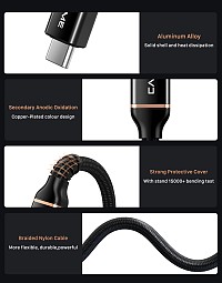 CABLETIME καλώδιο USB-C σε USB-C CT-USB4, 240W, 40Gbps, 8K/60Hz, USB4, 1m, μαύρο CT-USB4-AB1