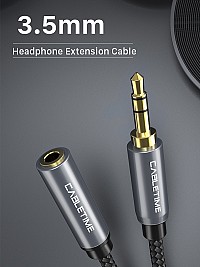 CABLETIME προέκταση καλωδίου ήχου 3.5mm CT-P11F, AUX, 1.8m, μαύρο 5210131039281