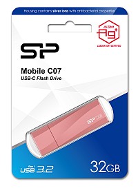 SILICON POWER USB-C Flash Drive Mobile C07, 32GB, USB 3.2, ροζ SP032GBUC3C07V1P