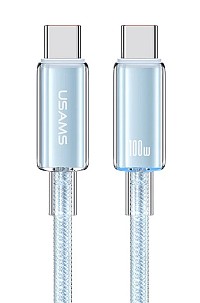 USAMS καλώδιο USB-C σε USB-C US-SJ660, 100W, 480Mbps, 1.2m, μπλε SJ660USB03