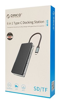 ORICO docking station WB-6TS, 6 θυρών, USB-C σύνδεση, 4K, γκρι WB-6TS-GY-BP