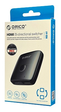 ORICO HDMI switch HS2-A1, 2 σε 1, 4K/60Hz, bi-directional, γκρι HS2-A1-BK-EP