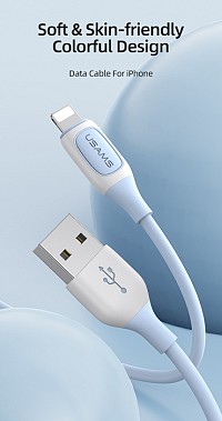 USAMS καλώδιο Lightning σε USB US-SJ595, 12W, 1m, μαύρο SJ595USB01