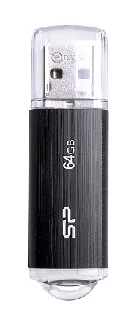 SILICON POWER USB Flash Drive Ultima U02, 64GB, USB 2.0, μαύρο SP064GBUF2U02V1K