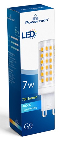 POWERTECH LED λάμπα G9-0002 7W, 4000K, G9, 700lm, RC G9-0002