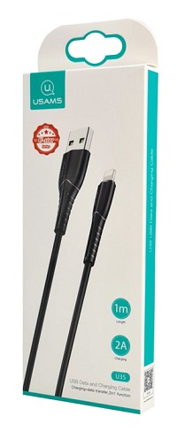 USAMS καλώδιο Lightning σε USB US-SJ364, 10W, 1m, μαύρο SJ364USB01