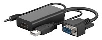 GOOBAY αντάπτορας VGA σε HDMI 61259, 3.5mm Jack, 1080p/60Hz, μαύρος 61259