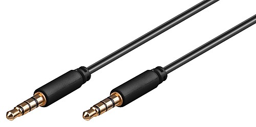 GOOBAY καλώδιο ήχου 3.5mm 63832, 4 pin stereo, copper, 3m, μαύρο 63832