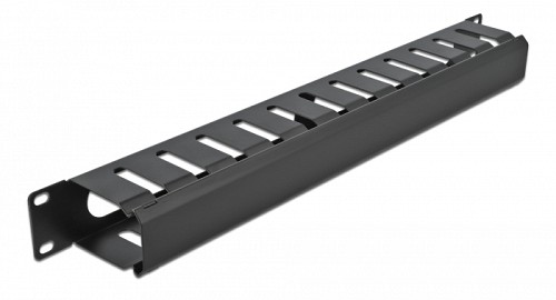 DELOCK cable management 66550 για rack 19"/1U, μεταλλικό, μαύρο 66550