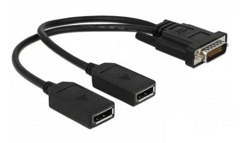 DELOCK αντάπτορας DMS-59 σε 2x DisplayPort 65354, 25cm, μαύρος 65354