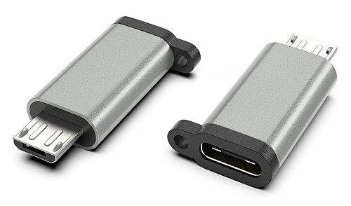 POWERTECH αντάπτορας Micro USB αρσενικό σε USB-C θηλυκό PTH-065, ασημί PTH-065