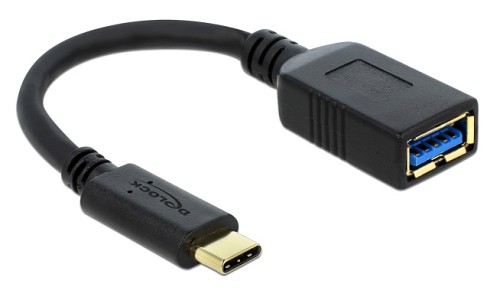 DELOCK καλώδιο USB-C σε USB 65634, USB3.1, Gen 1, 3A, 5Gbps, 15cm, μαύρο 65634