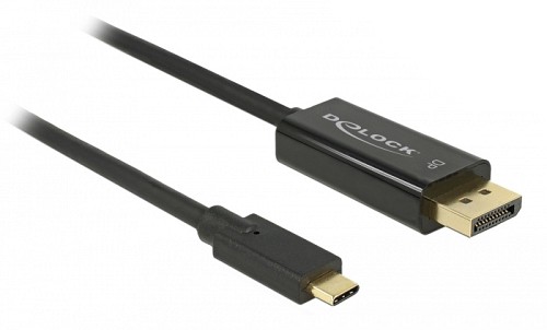 DELOCK καλώδιο USB-C σε DisplayPort 85256, DP Alt Mode, 4K, 2m, μαύρο 85256