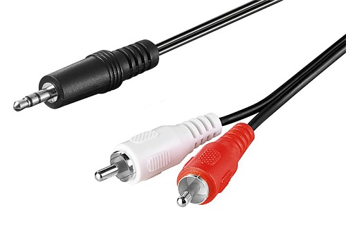 GOOBAY καλώδιο 3.5mm σε 2x RCA 51648, CU, 1m, μαύρο 51648