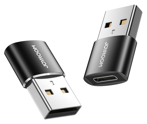 JOYROOM αντάπτορας USB σε USB USB-C S-H152, 480Mbps, μαύρος, 2τμχ S-H152-BK