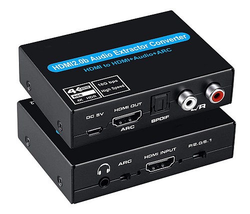 POWERTECH converter CAB-H154 από HDMI σε HDMI, 3.5mm & 2x RCA, 4K CAB-H154