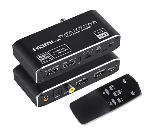 HDMI switch CAB-H150 με τηλεχειριστήριο, 4 σε 1, 4K/60Hz, μαύρο CAB-H150